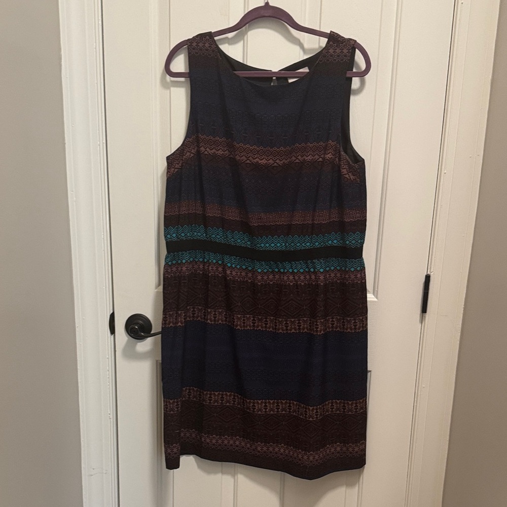 LOFT Multicolor Striped Midi Dress